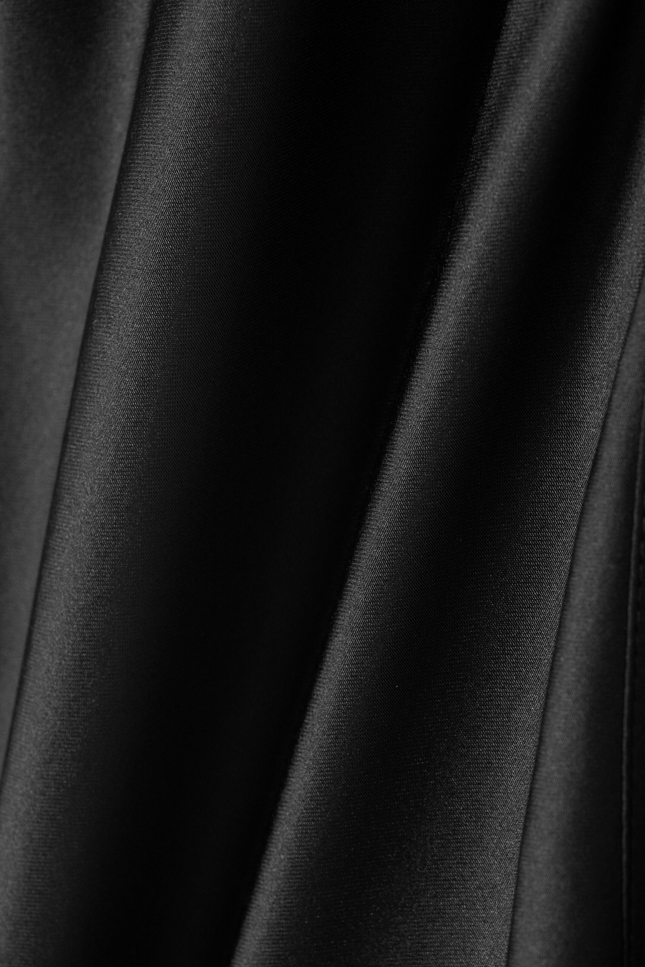 Black - Paige Satin Long Skirt - 1