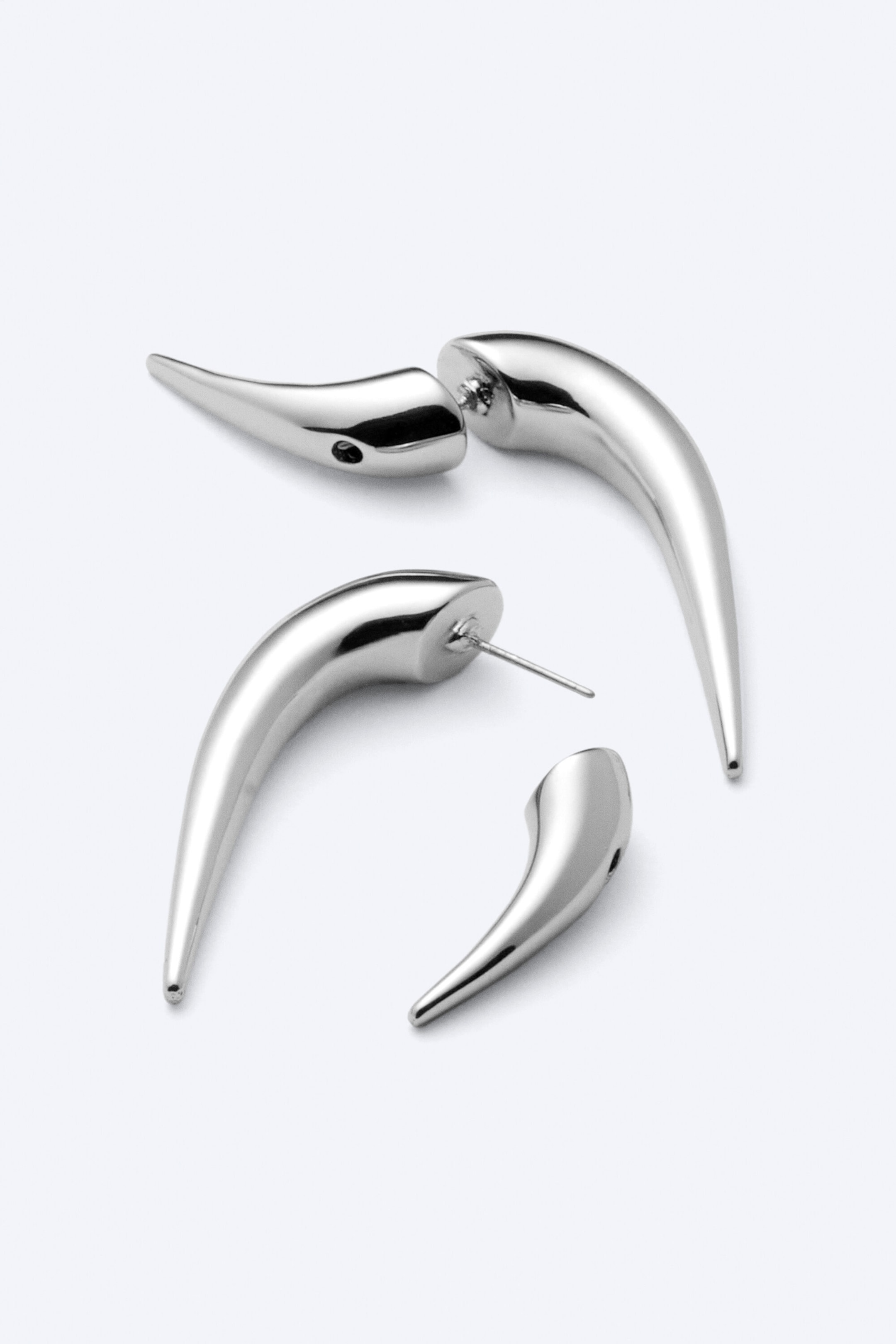Silber - Hoop-Ohrringe in Stachelform - 2