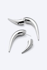 Silber - Hoop-Ohrringe in Stachelform - 1