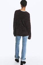 Motif zèbre marron foncé - Cardigan oversize à col en V - 2
