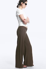 Brown Stripe - Low Flared Suit Trousers - 2