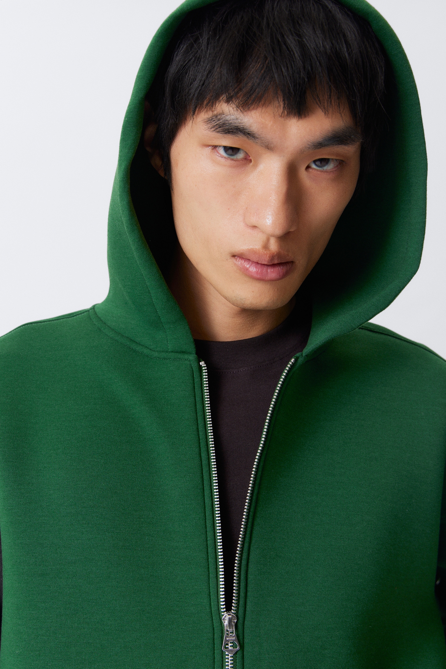 Sweat à capuche zippé en scuba Simon - Vert foncé/Noir/Gris chiné/Bleu foncé/Marron foncé - 5