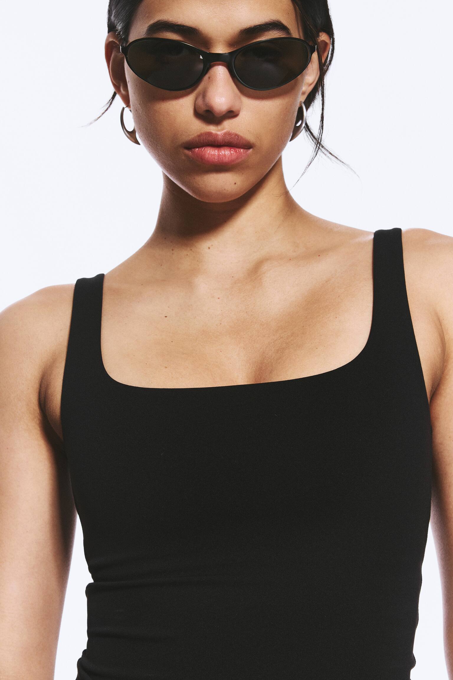 Top sportowy Cropped - Czarny/Ciemnoszary - 5