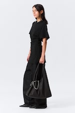 Zwart - Mini-T-shirtjurk met korte mouwen - 2