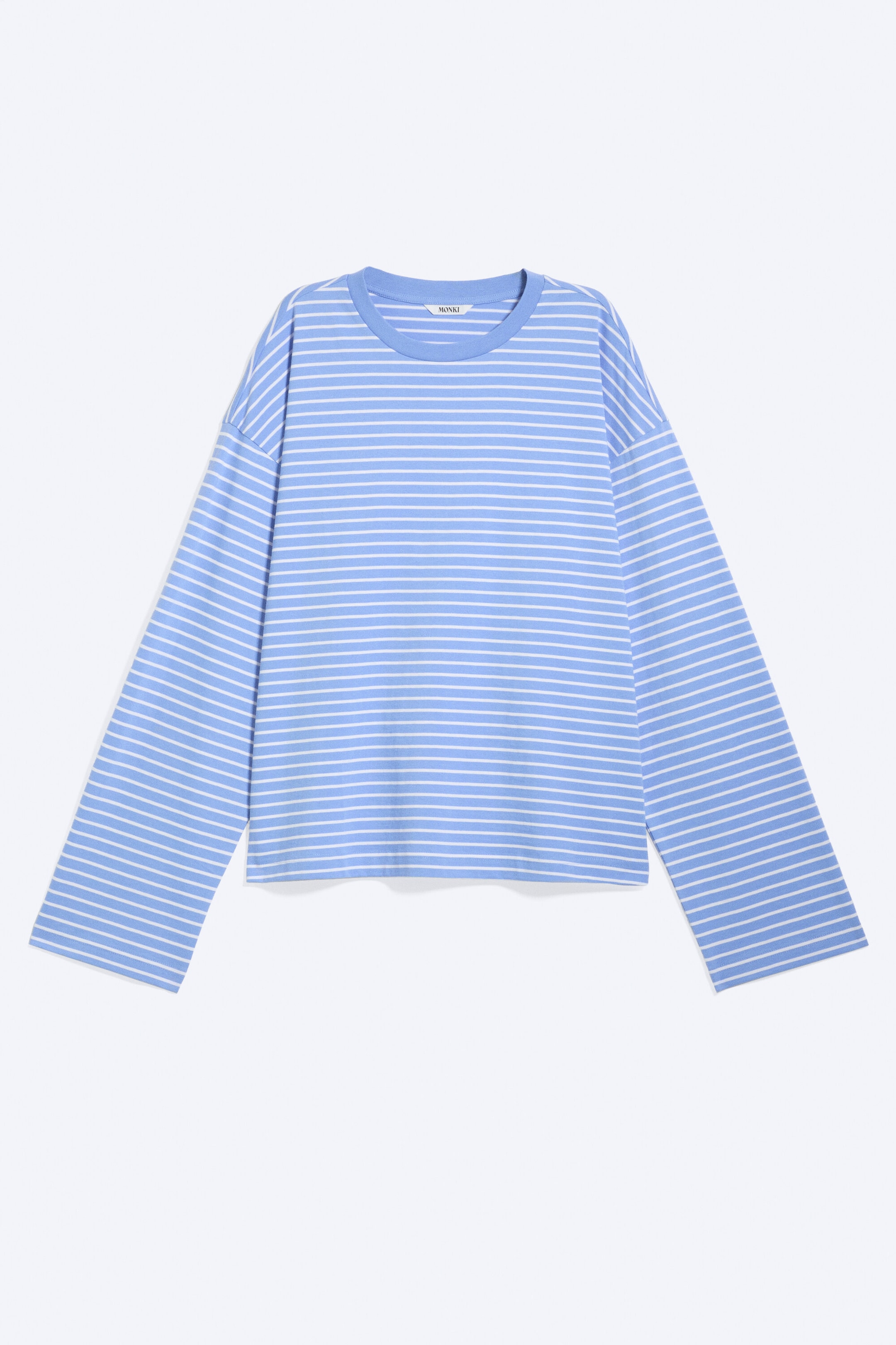 Blue/White Stripes - Long-Sleeved Cotton T-shirt - 3