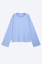 Blue/White Stripes - Long-Sleeved Cotton T-shirt - 3