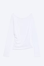 Wit - Off-shoulder top met lange mouwen - 3