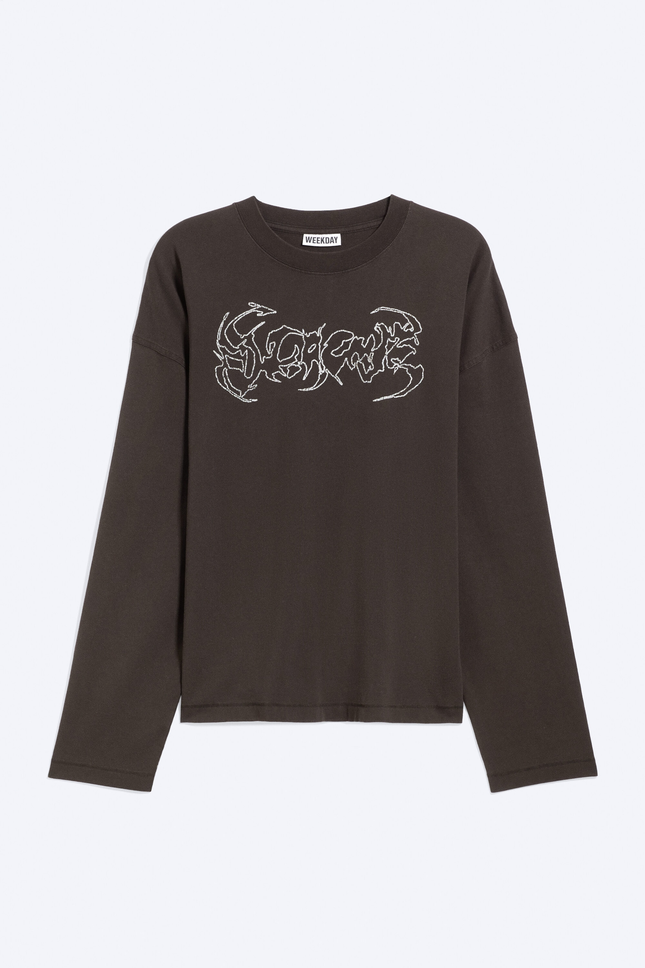 Dark Brown - Oversized Graphic Long-sleeve - 4