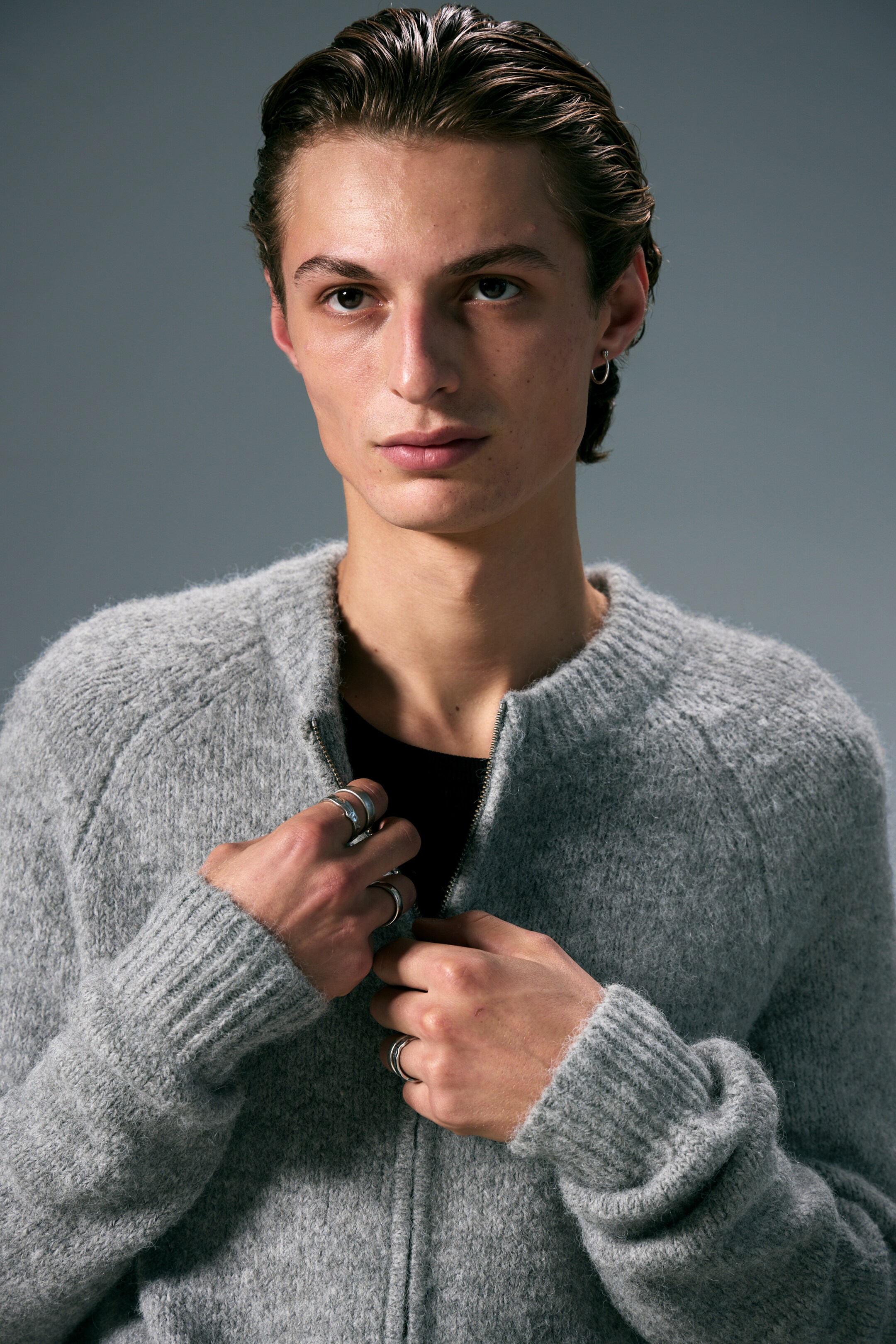 Grotere afbeelding bekijken: Raglan-Sleeved Wool-Blend Zip Cardigan - Grijs gemêleerd - HEREN | H&M BE 3