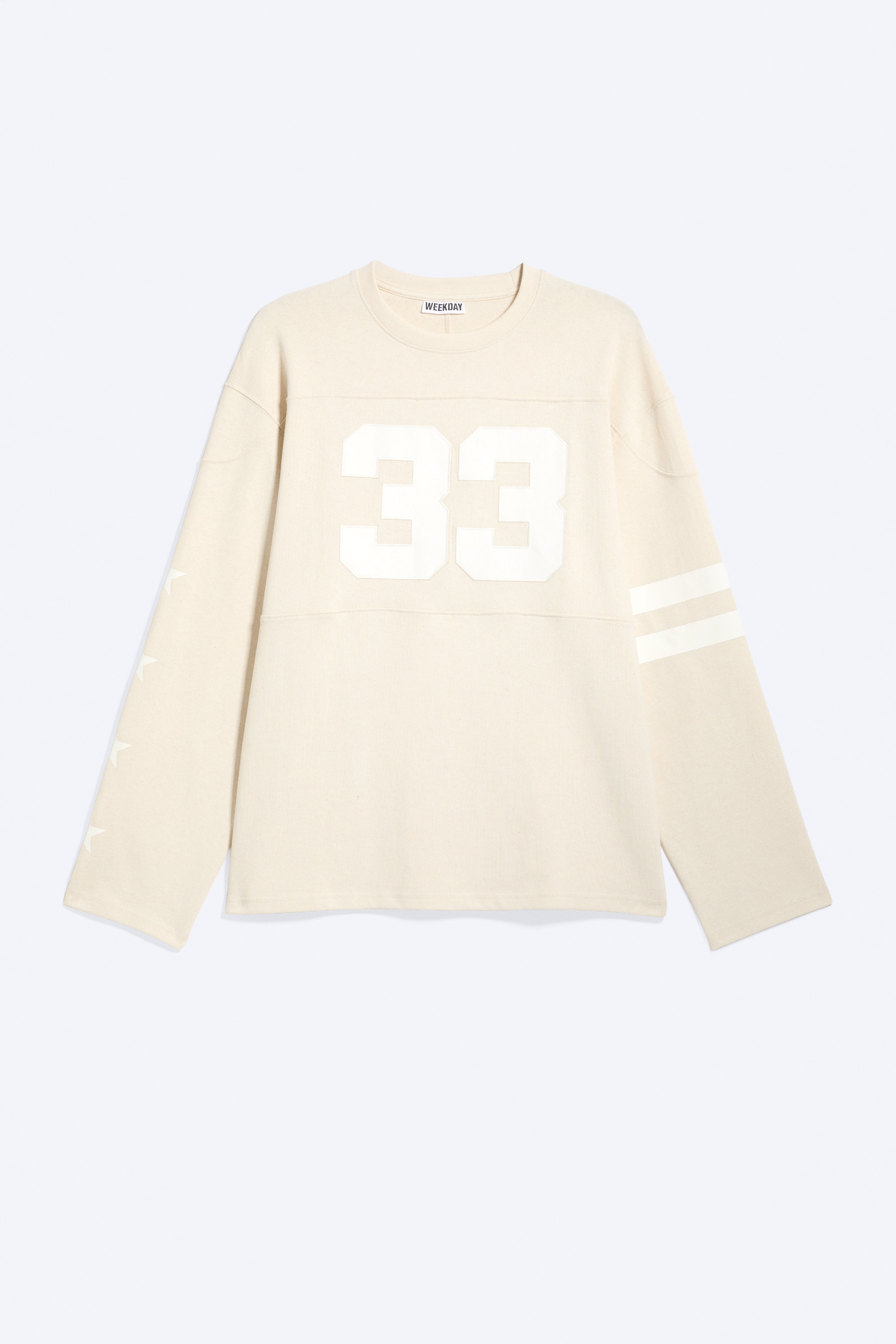 College-Longsleeve mit lockerer Passform - Helles Beige - 33