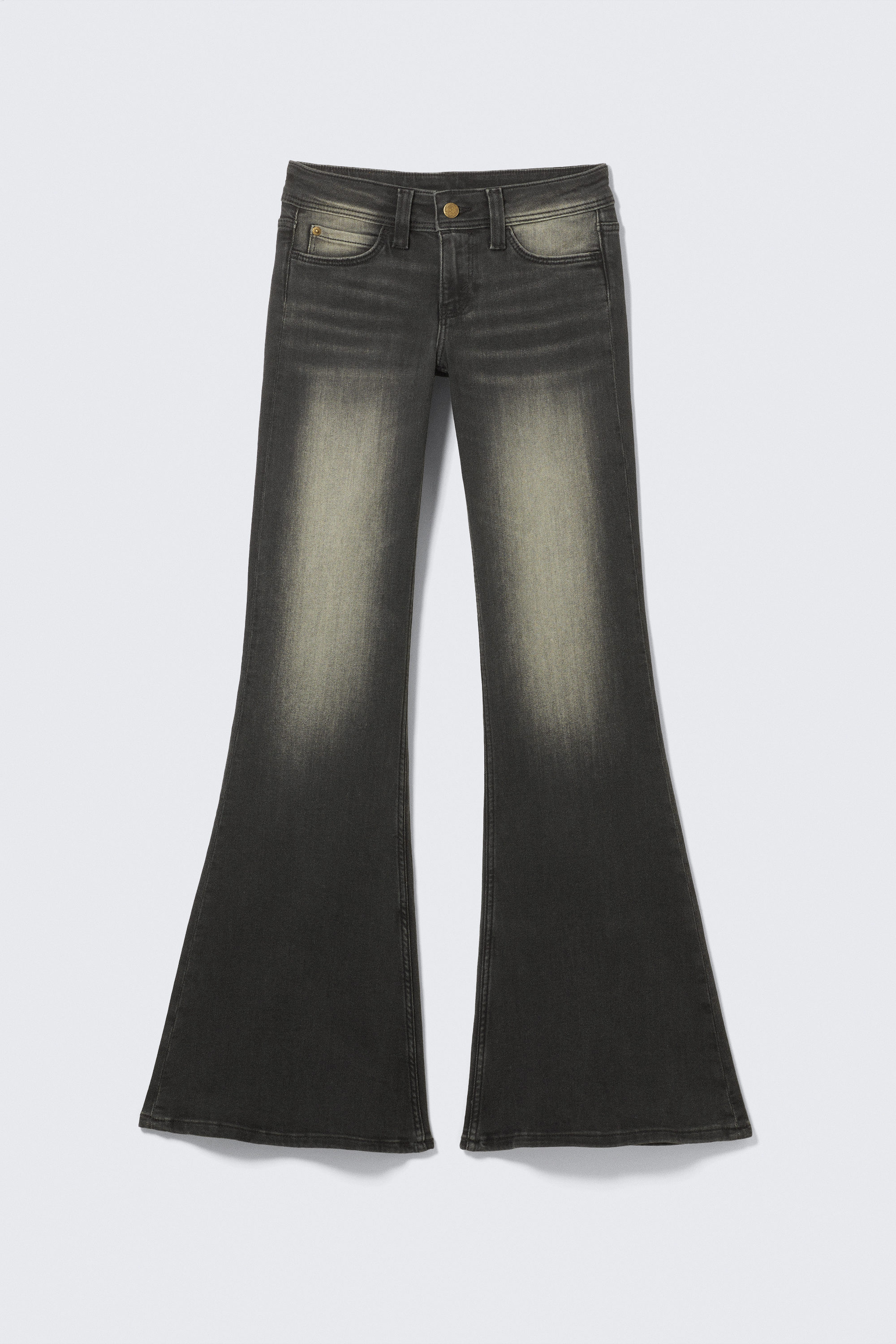 Mustard Black - Black - Flare Low Waist Flared Skinny Jeans - 1