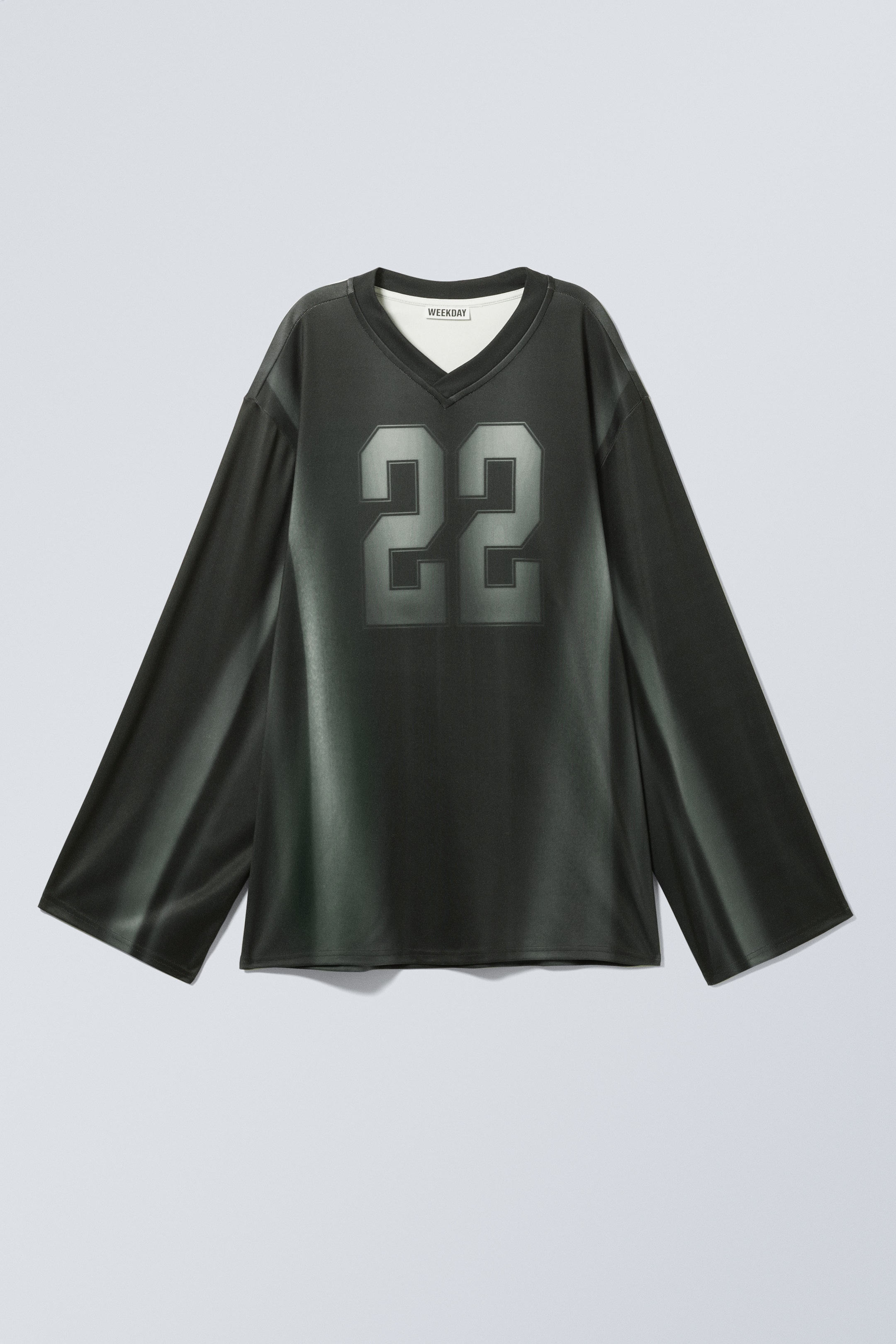 Größeres Bild ansehen: Langärmeliges Sport-Shirt im Oversize-Look - Schwarz/Grau – "22" - Ladies | H&M DE 1