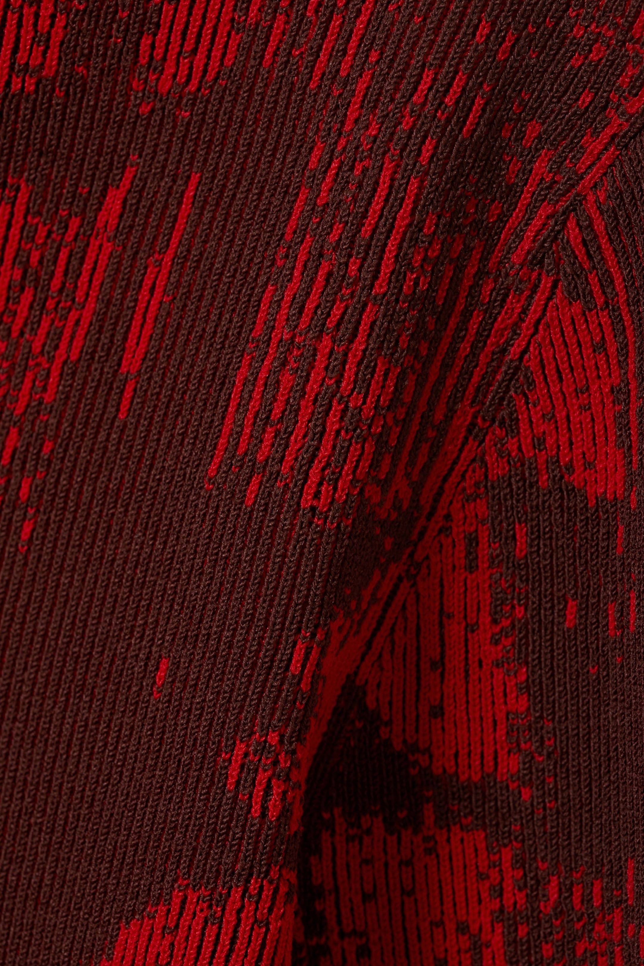 Roter Jacquard - Jacquard-Strickjacke mit Reißverschluss - 1