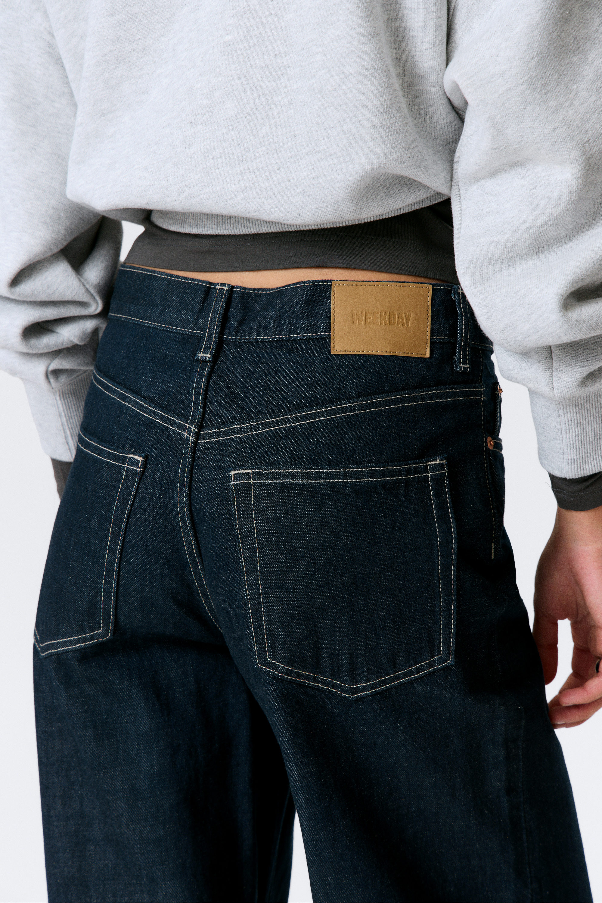 Blue Rinse - Mörkblå - Rail Mid Waist Loose Wide Leg Jeans - 5