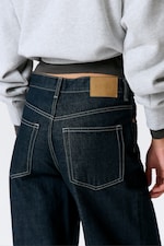 Blue Rinse - Dark Blue - Rail Mid Rise Loose Wide Leg Jeans - 3