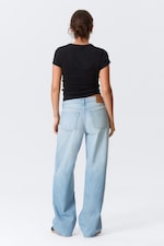 Kimberley Blue - Ljusblå - Ample Low Waist Loose Wide Leg Jeans - 4