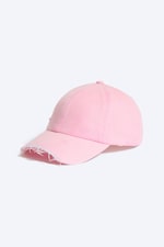 Light Pink - Distressed Cropped Cap - 0