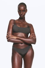 Dark Grey - Shimmer - Scoop Bikini Bottoms - 0