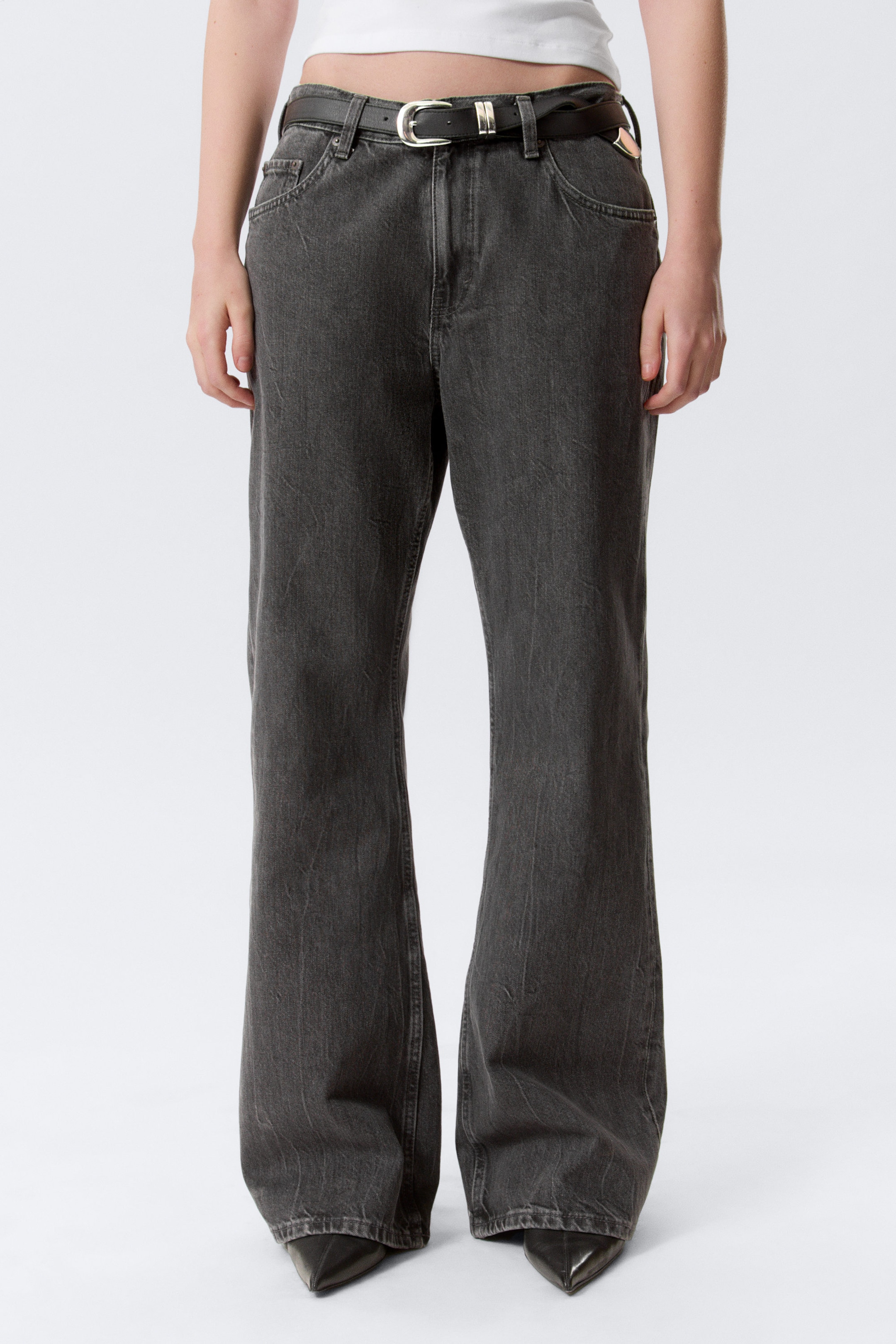 Risso Black - Black - Helix Low Rise Relaxed Flared Leg Jeans - 2