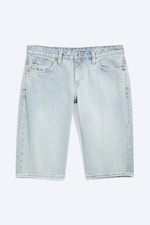 Dream Blue - Light Blue - Atom Low Rise Regular Knee-Length Denim Shorts - 4