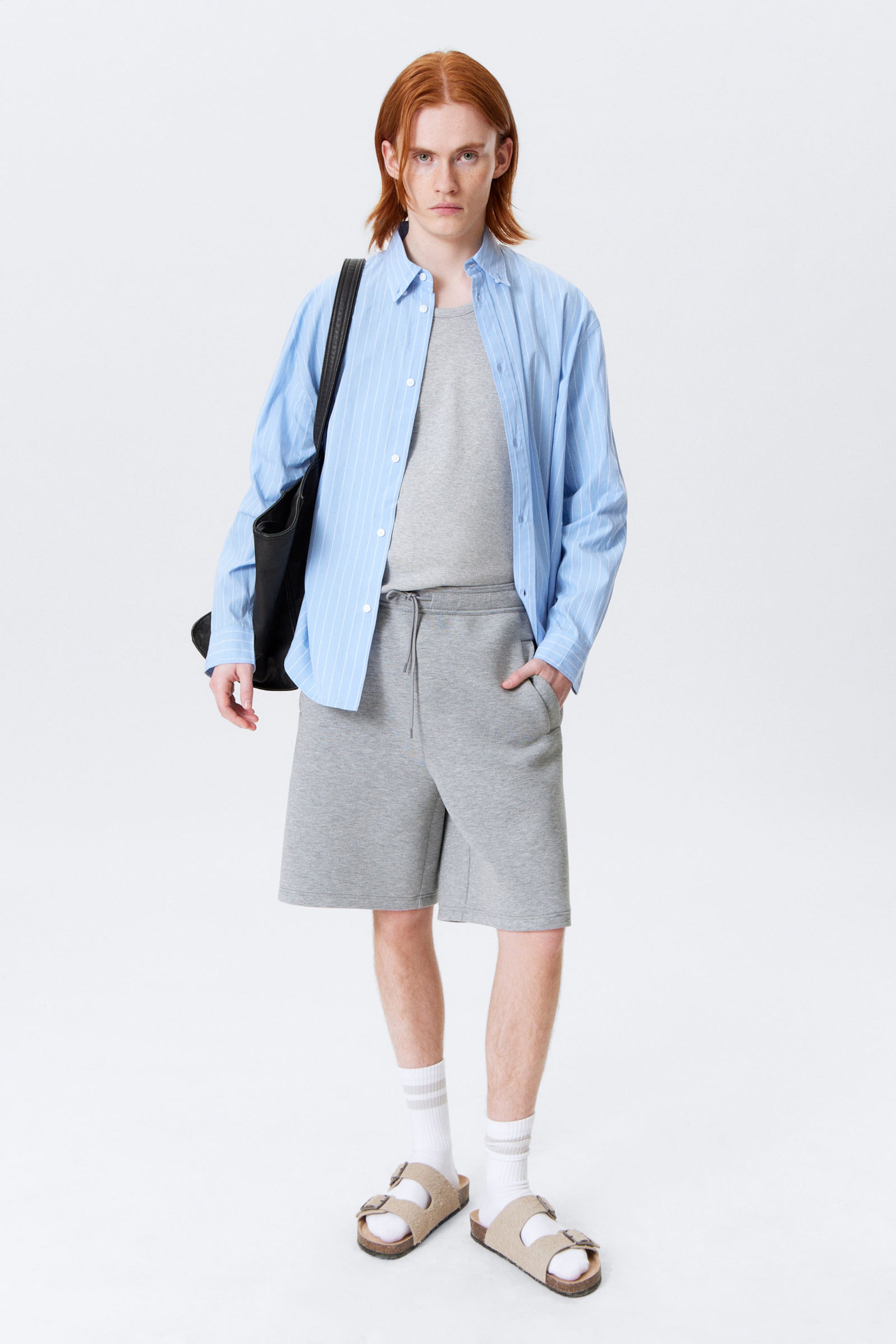 #A5A5A5 - Loose Fit Scuba Shorts - 1