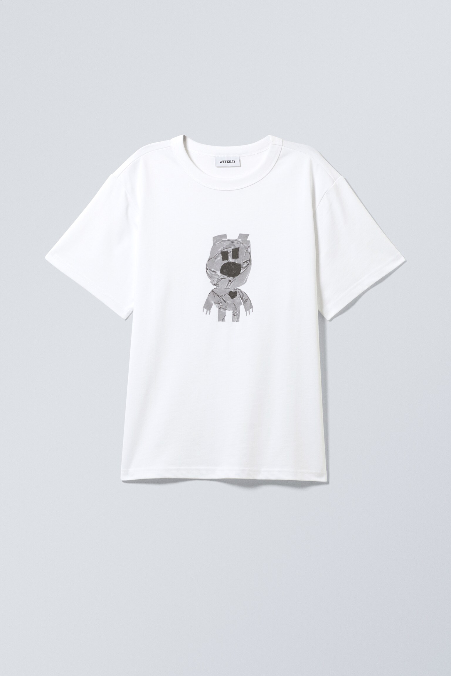 Leichtes T-Shirt mit Grafik - Weiß - Klebebandbär