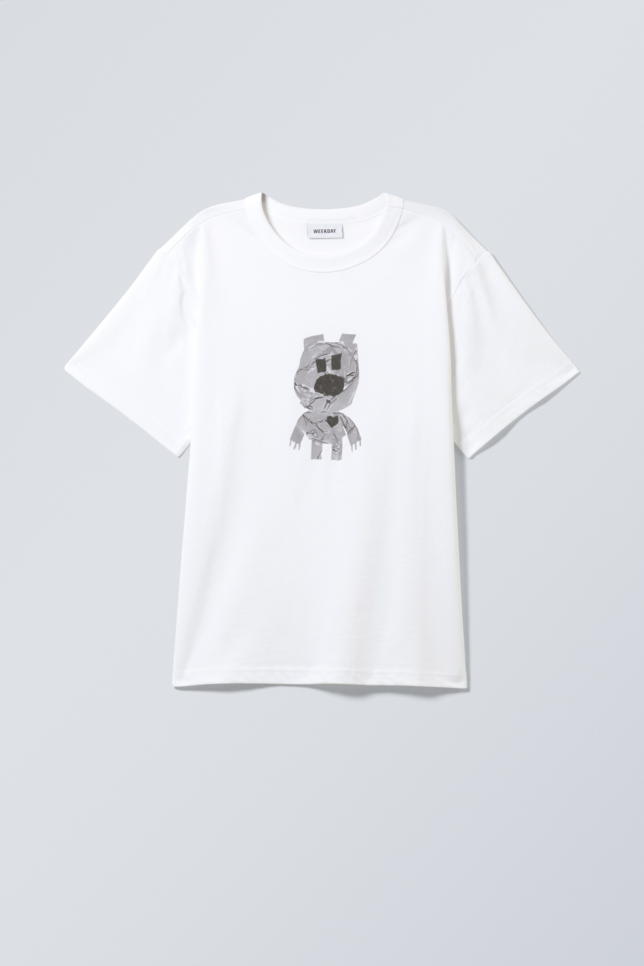 Visa större bild: Lätt boxig grafisk t-shirt - Vit - Duct Tape Bear - HERR | H&M FI 1