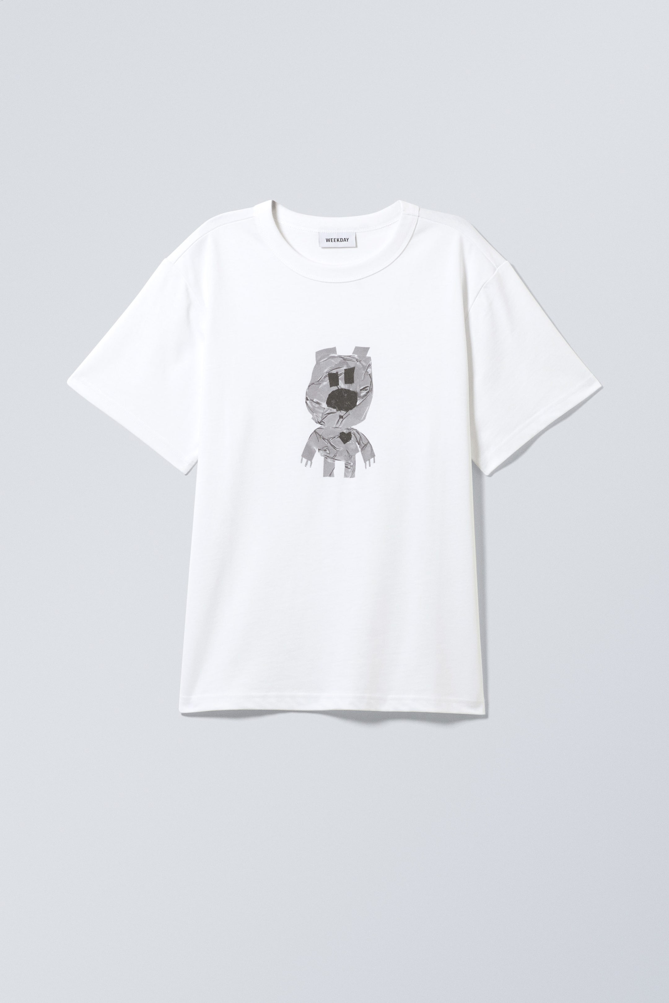 White - Duct Tape Bear - Boxy Lightweight Graphic T-shirt - 0