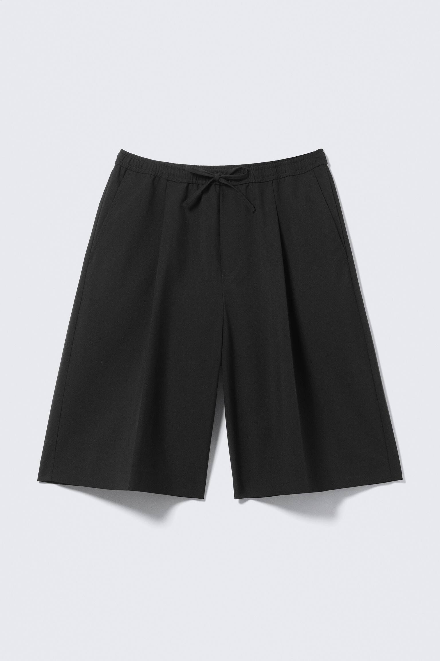 Lockere Anzug-Shorts mit mittlerem Bund-Schwarz - 2