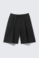 Noir - Short de costume ample taille mi-haute - 4