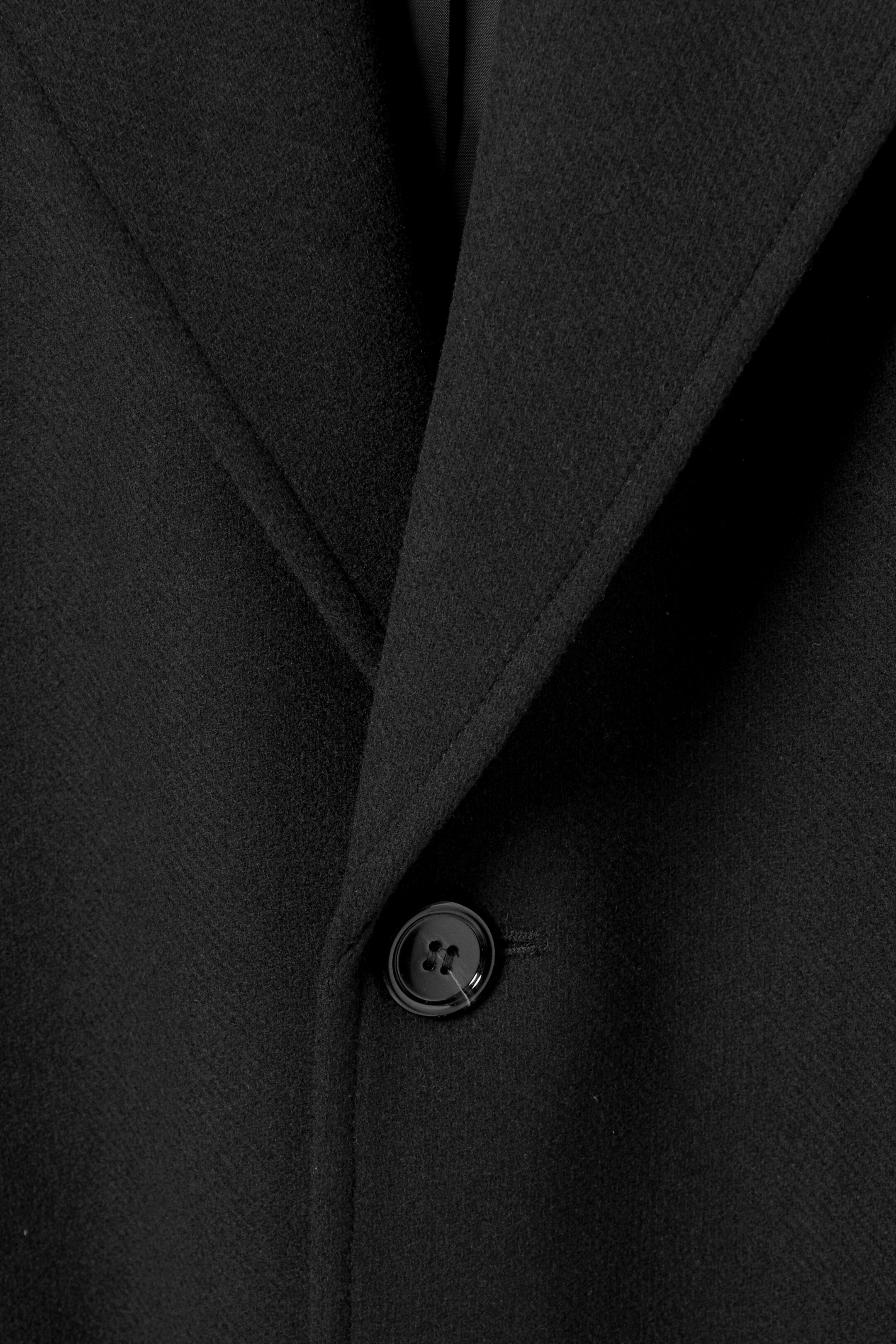 Agrandir l'image: Manteau à boutonnage droit en laine mélangée - Noir - HOMME | H&M CH 7