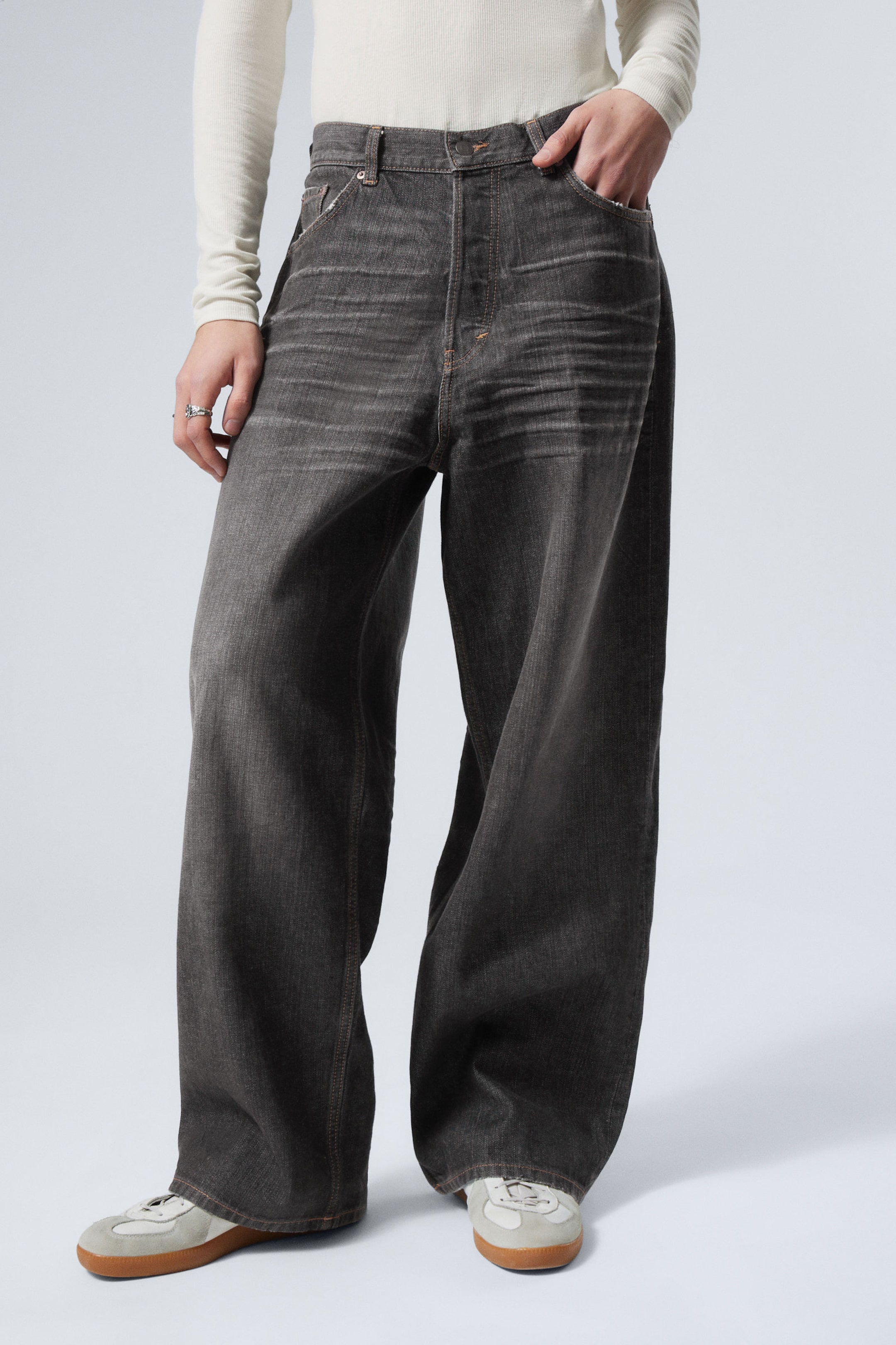 Ash Black - Black - Astro Loose Baggy Leg Jeans - 1