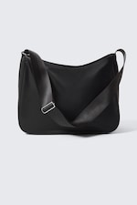 Svart - Medium axelremsväska i nylon-twill - 1