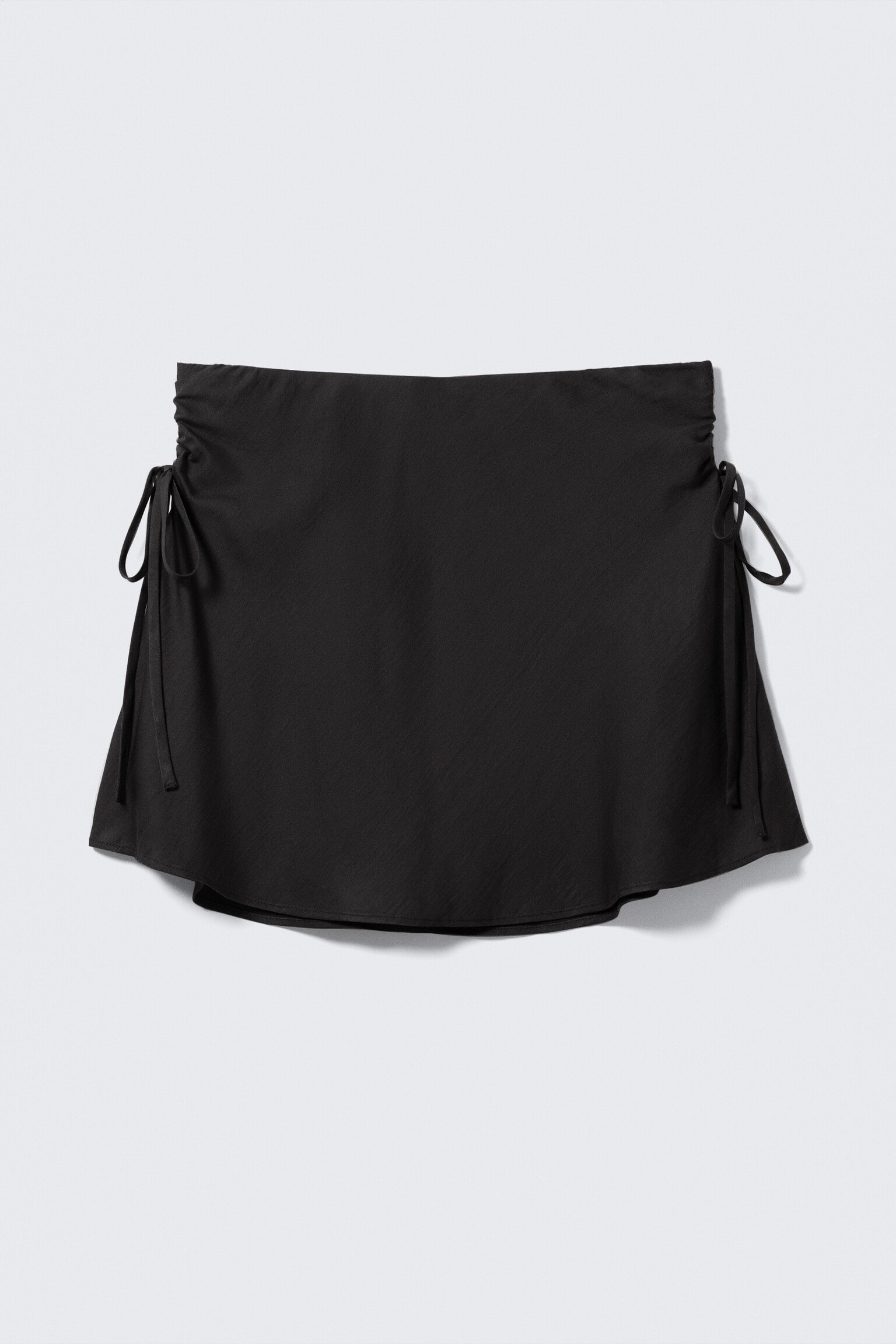 Ruched drawstring minirok - Zwart/Donkertaupe - 2