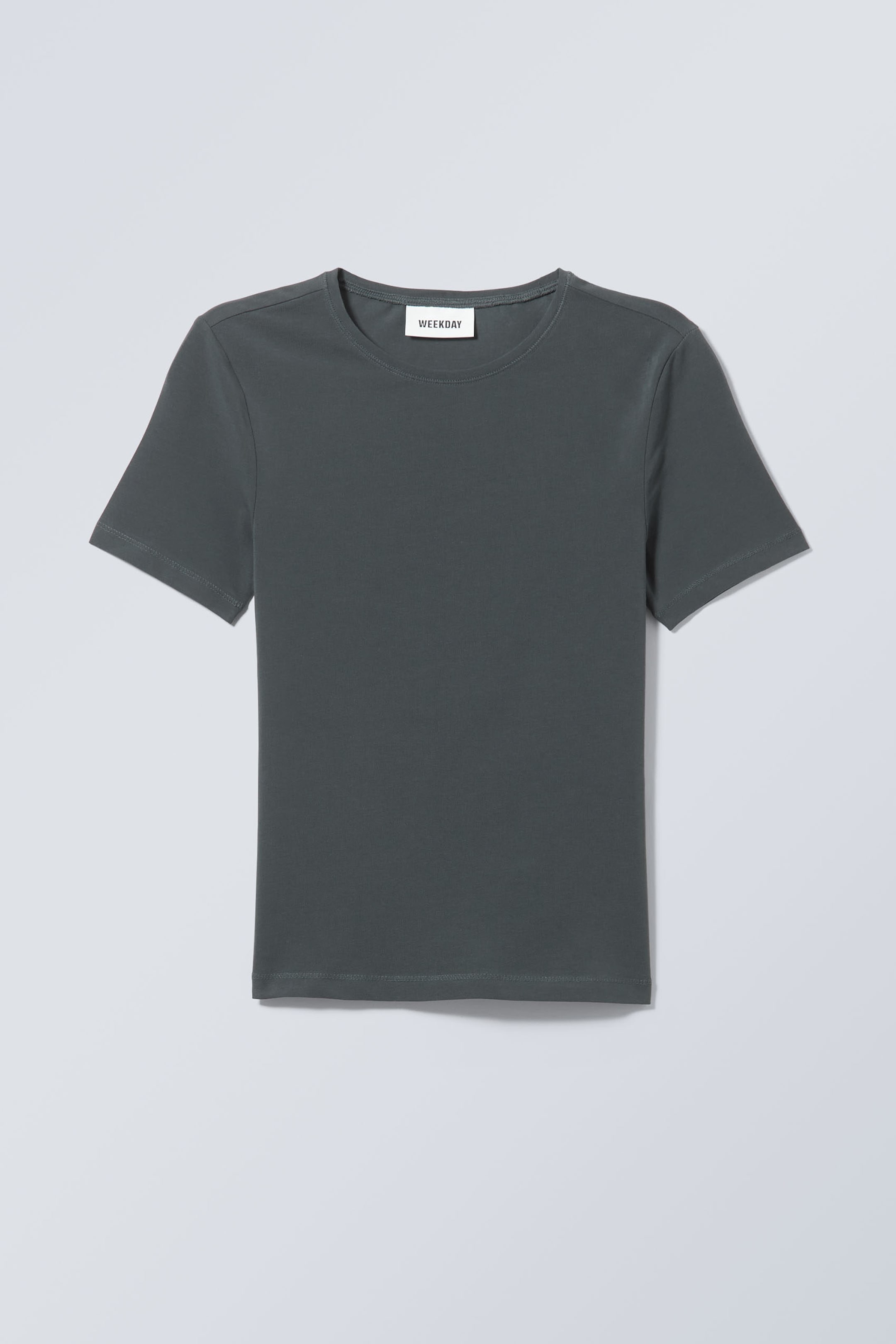 Dunkelgrün - Schmal geschnittenes T-Shirt - 1