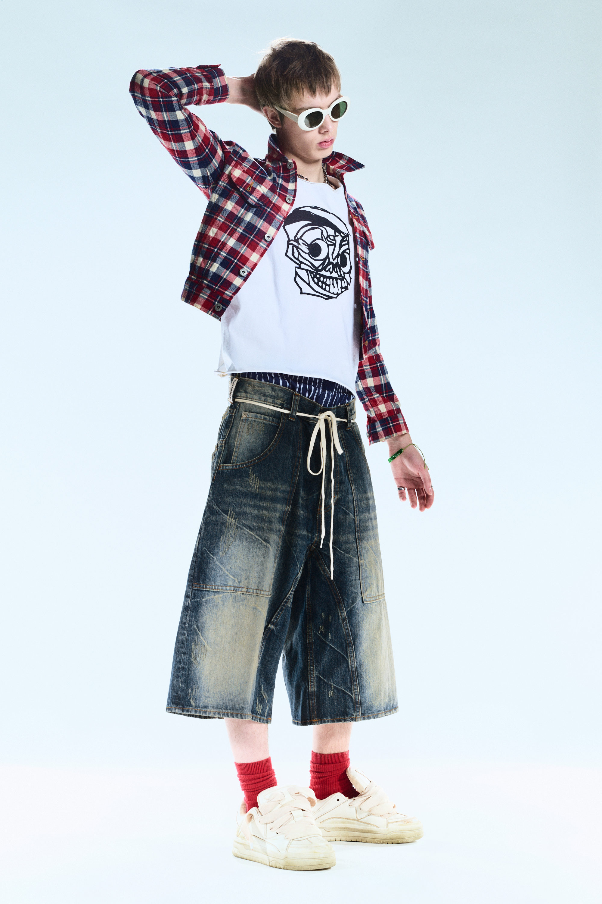 Canyon Blue - Dark Blue - Dunno Unisex Loose Fit Carpenter Jorts - 2