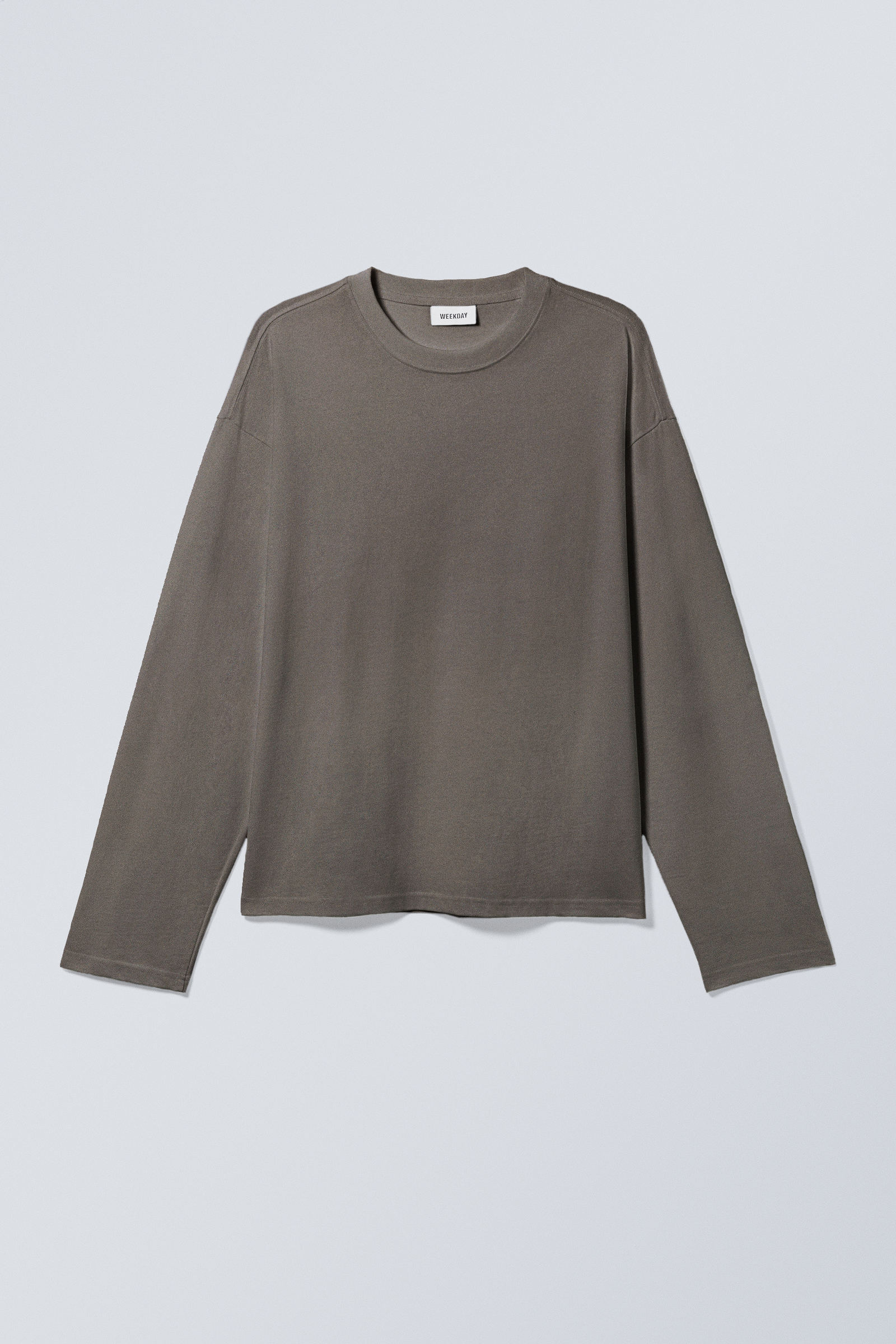 great boxy long sleeve t-shirt - Dark Mole | Weekday WW