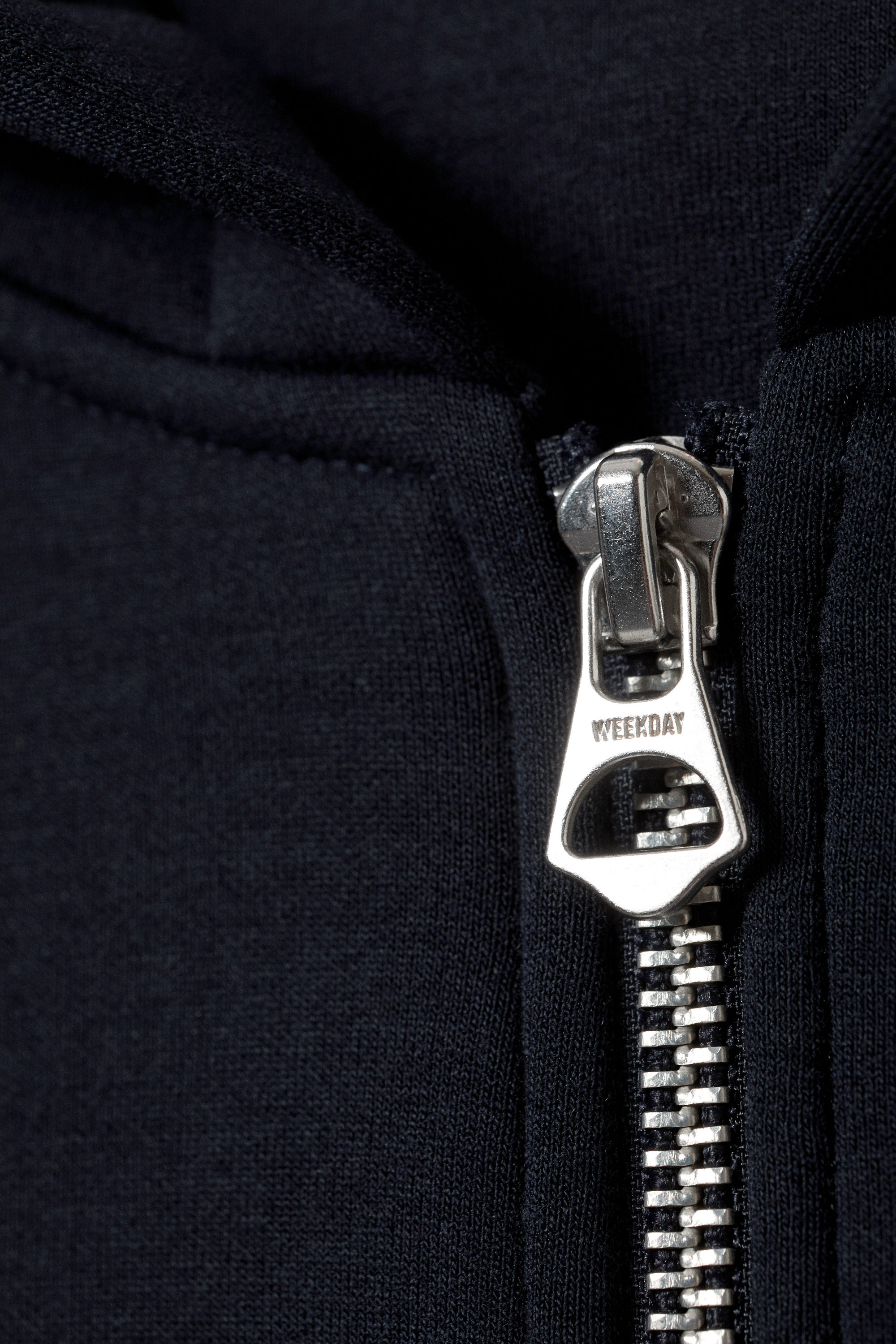 Donkerblauw - Simon hoodie van scubastof met rits - 5