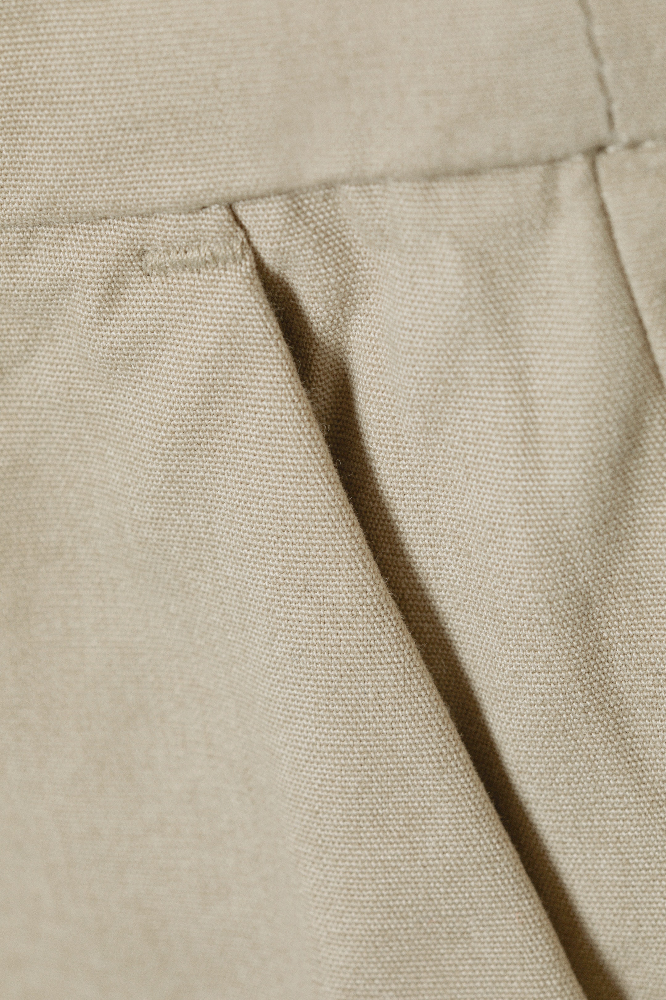 Beige - Knee Length Chino Shorts - 1