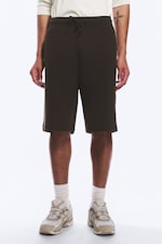 Dark Brown - Loose Fit Scuba Shorts - 1