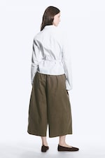 Bleu rayé - Chemise cache-cœur à manches longues en popeline - 3