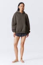 Dark Brown - Oversized Heavyweight Hoodie - 1