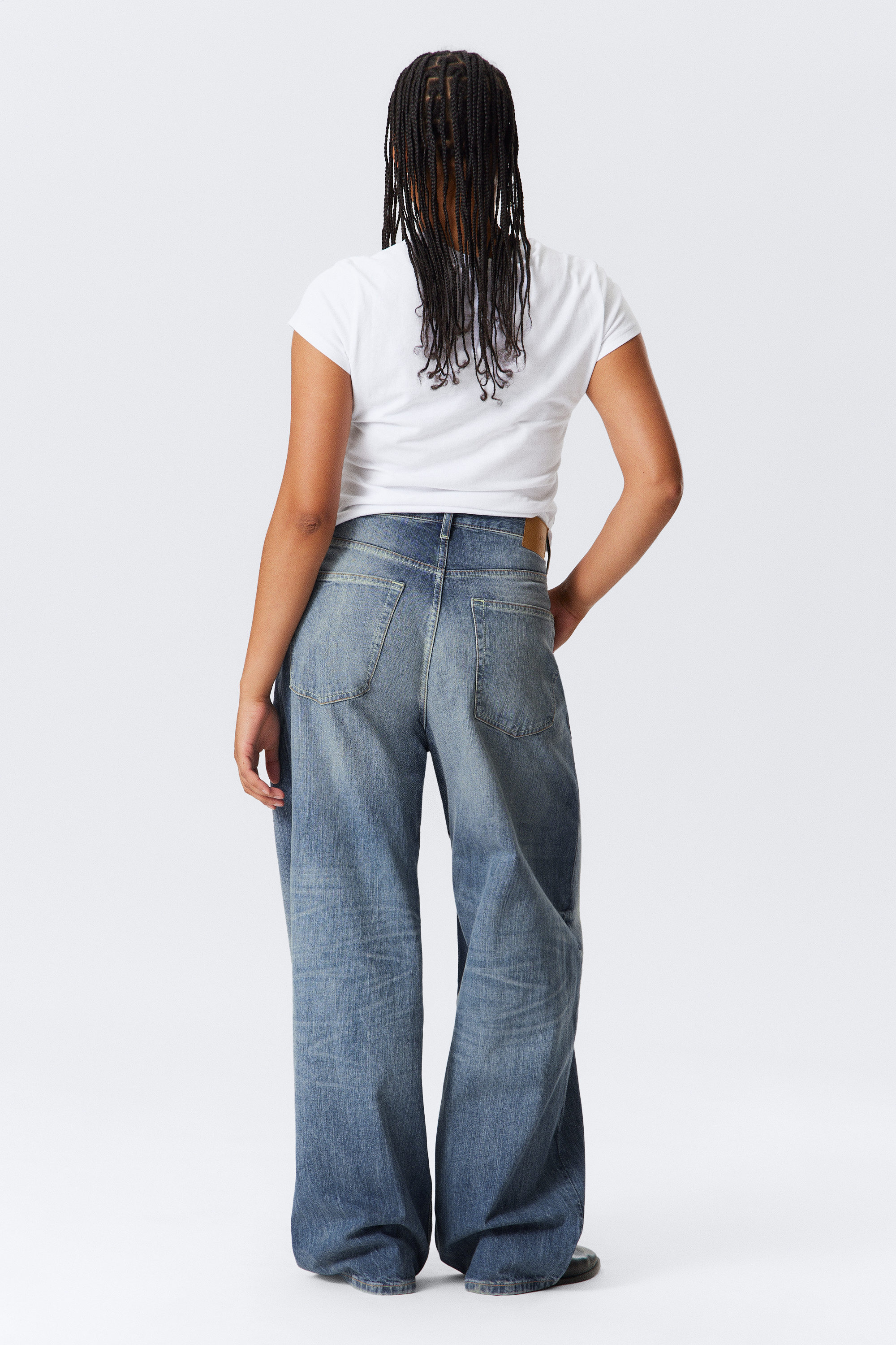 Board Blue - Medium Blue - Astro Loose Baggy Leg Jeans - 8