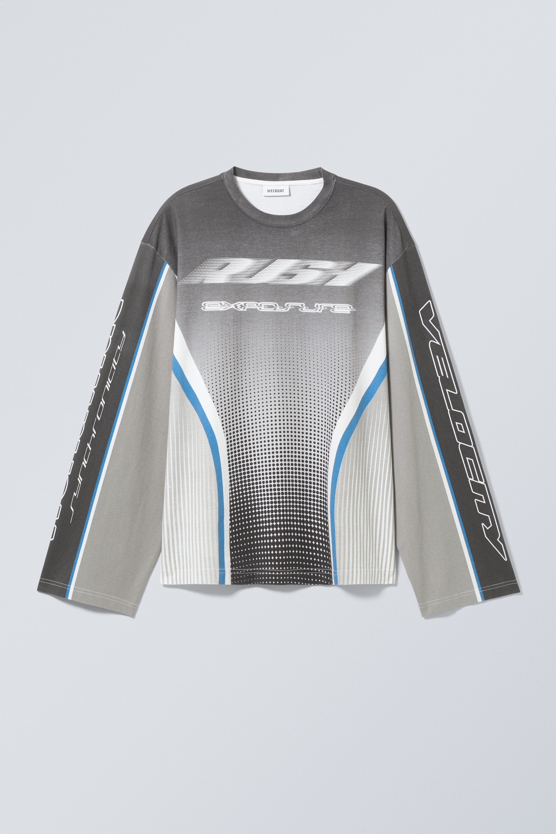 Dusty Grey Rush Exposure - Dara Oversized Printed Longsleeve Top - 0