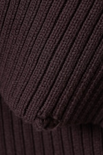 Dark Mauve - Loose Ribbed Cotton Sweater - 5