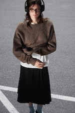 Brown - Oversized Knitted Mohair Blend Sweater - 0