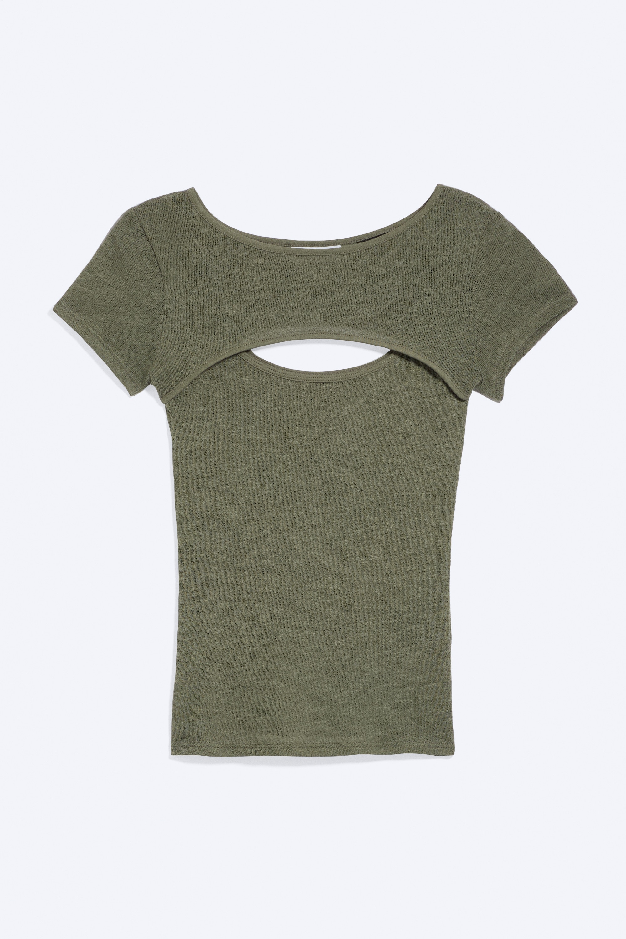 Top bolero a strati, due pezzi - Verde kaki polvere/Grigio scuro/Nero/Blu a righe/Bianco
