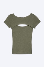 Dusty Khaki Green - Layered Two-Piece Bolero Top - 0