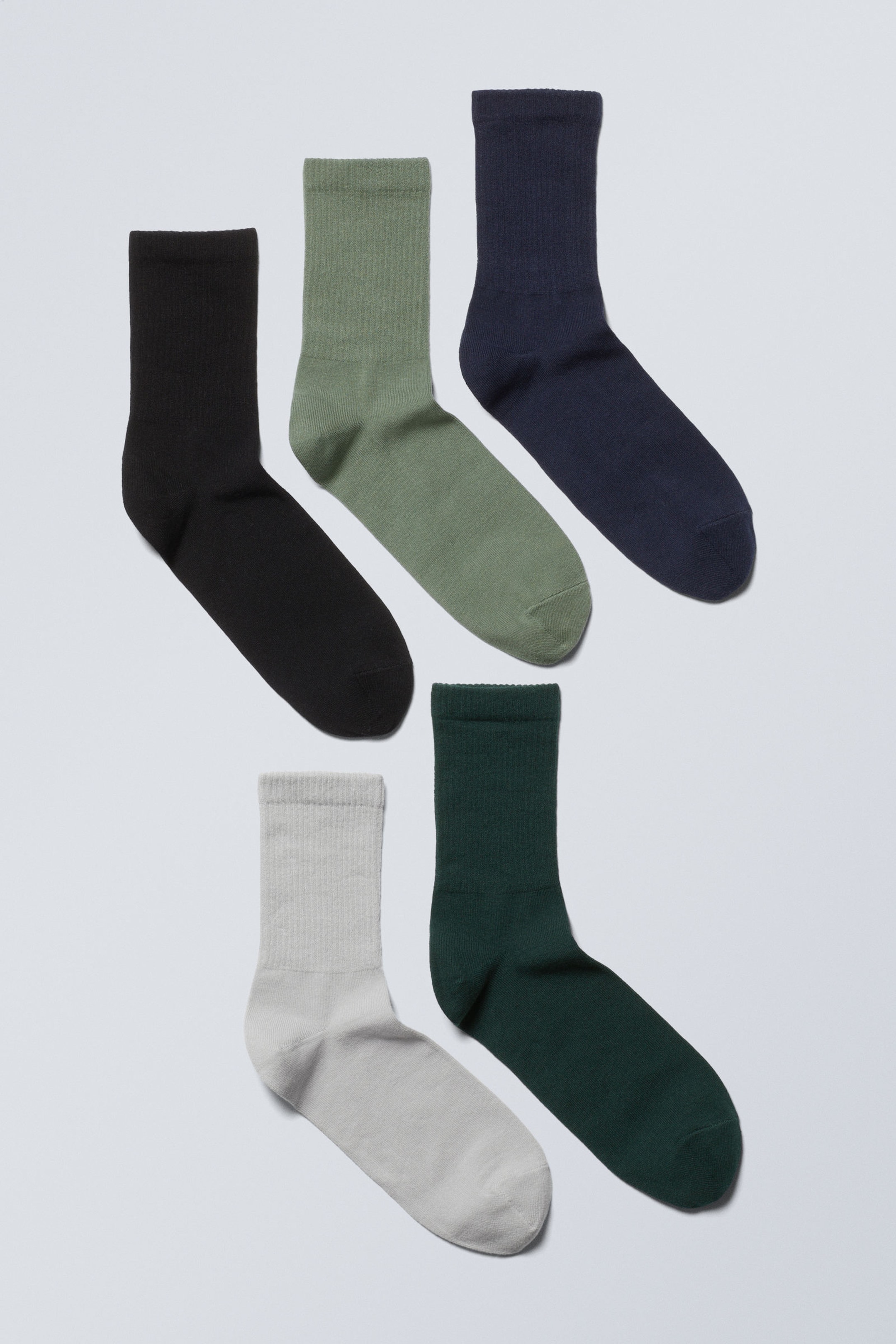 Groen Zwart Grijs Marineblauw - 5-pack sportsokken - 0