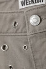 Dusty Mole - Low Waist Loose Wide Leg Eyelet Twill Trousers - 1